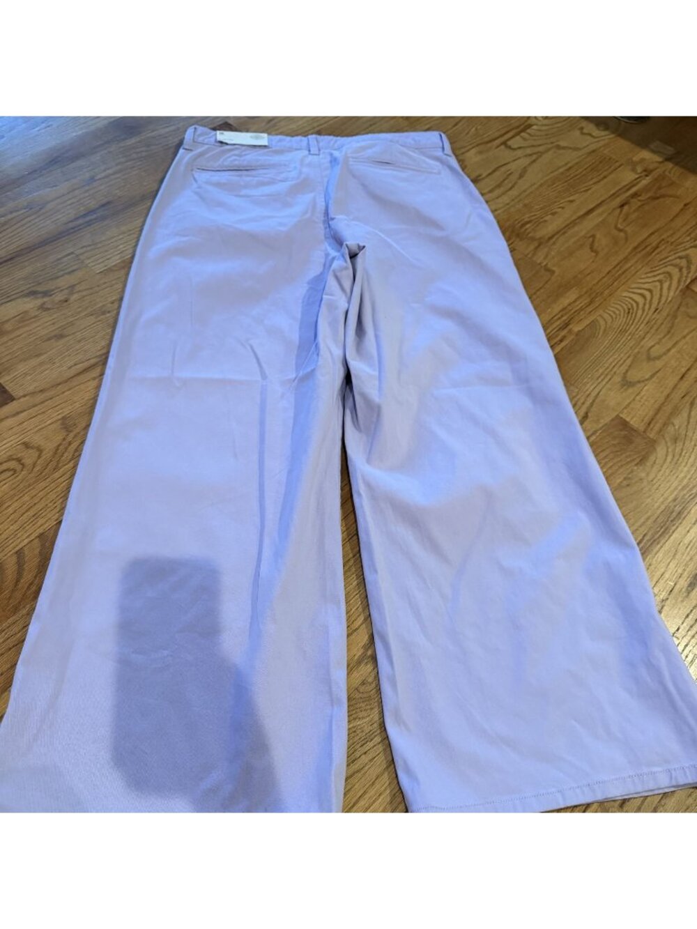 ST JOHN'S BAY WOMENS WIDE LEG PURPLE PANTS 14 PETITE MID RISE